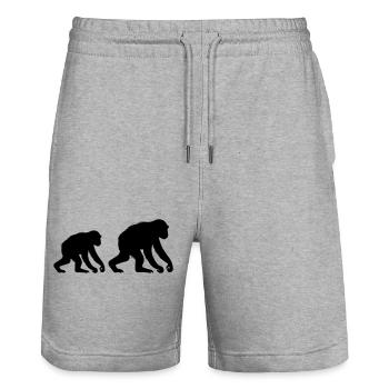 Singes - Short de jogging bio TRAINER Stanley/Stella unisexe - gris chiné - Devant - Nik (191cm) & Marisol (170cm)