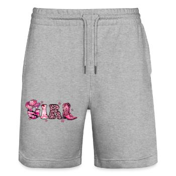 Cowboy Funny Women Hat Wild Western Rodeo Music - Stanley/Stella Trainer Unisex Organic Jogging Shorts - heather grey - Front - Nik (191cm) & Marisol (170cm)