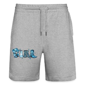 Cowboy Funny Women Hat Wild Western Rodeo Music - Stanley/Stella Trainer Unisex Organic Jogging Shorts - heather grey - Front - Nik (191cm) & Marisol (170cm)