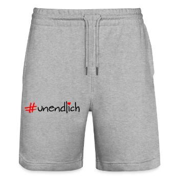 infini - Short de jogging bio TRAINER Stanley/Stella unisexe - gris chiné - Devant - Nik (191cm) & Marisol (170cm)