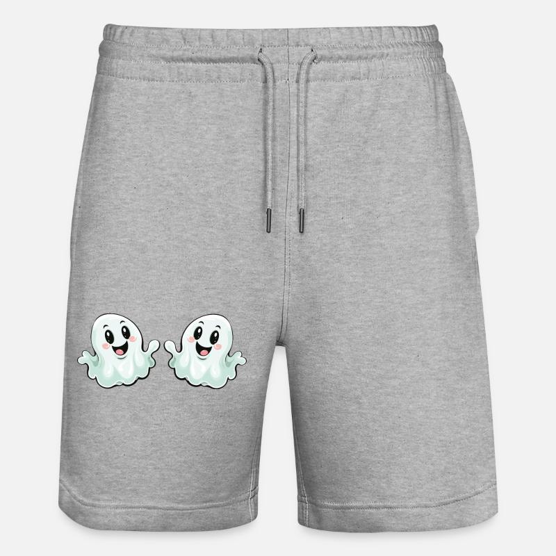 ghosts funny - Stanley/Stella Unisex Bio Joggingshorts Trainer  - Grau meliert