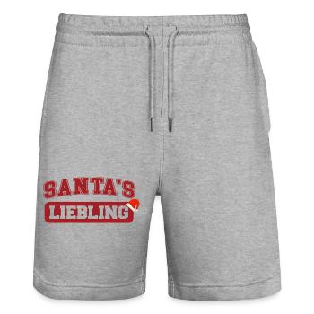 Santa's Liebling Weihnachtsgeschenk Weihnachtsoutf - Stanley/Stella Unisex Bio Joggingshorts Trainer  - Grau meliert - Vorne - Nik (191cm) & Marisol (170cm)