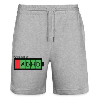ADHS - Stanley/Stella Unisex Bio Joggingshorts Trainer  - Grau meliert - Vorne - Nik (191cm) & Marisol (170cm)
