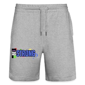 Be Strong - Stanley/Stella Unisex Bio Joggingshorts Trainer  - Grau meliert - Vorne - Nik (191cm) & Marisol (170cm)