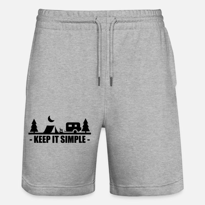 Camping camping-car caravane aventure - Short de jogging bio TRAINER Stanley/Stella unisexe - gris chiné