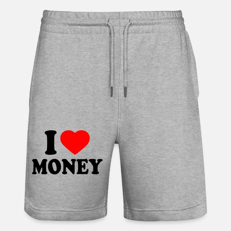 I love money - Short de jogging bio TRAINER Stanley/Stella unisexe - gris chiné