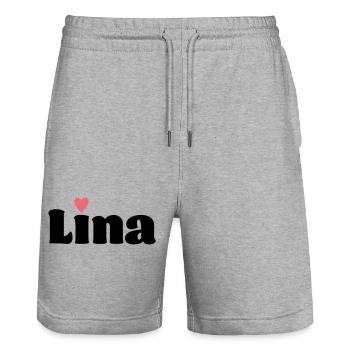 Lina Geschenk - Stanley/Stella Unisex Bio Joggingshorts Trainer  - Grau meliert - Vorne - Nik (191cm) & Marisol (170cm)