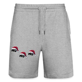 weihnachtsmann ho ho ho - Stanley/Stella Unisex Bio Joggingshorts Trainer  - Grau meliert - Vorne - Nik (191cm) & Marisol (170cm)