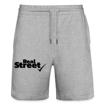 Real Street - Stanley/Stella Unisex Bio Joggingshorts Trainer  - Grau meliert - Vorne - Nik (191cm) & Marisol (170cm)