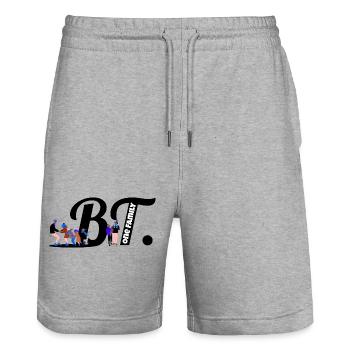 BT. - One Familiy nice Version - Stanley/Stella Unisex Bio Joggingshorts Trainer  - Grau meliert - Vorne - Nik (191cm) & Marisol (170cm)