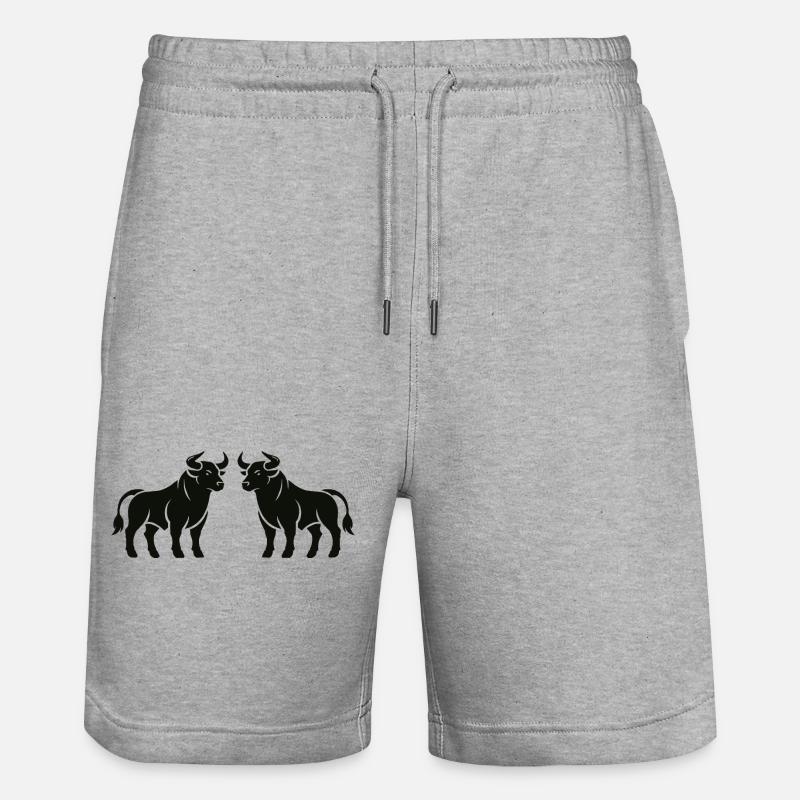 stiere - Stanley/Stella Unisex Bio Joggingshorts Trainer  - Grau meliert