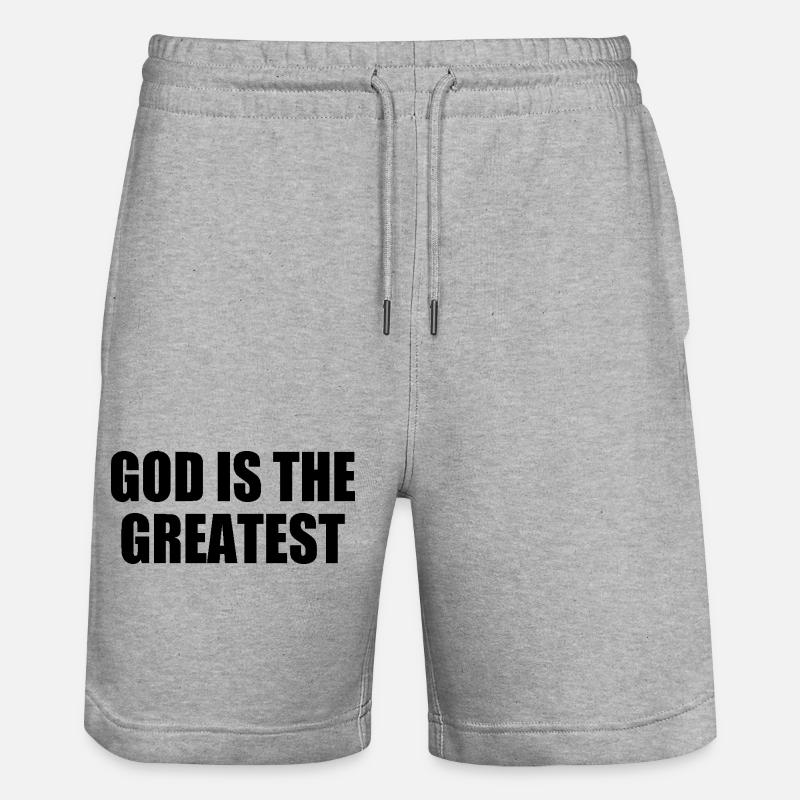 god is the greatest - Short de jogging bio TRAINER Stanley/Stella unisexe - gris chiné
