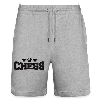 Chess Schach Spruch Zitat - Stanley/Stella Unisex Bio Joggingshorts Trainer  - Grau meliert - Vorne - Nik (191cm) & Marisol (170cm)