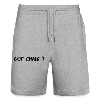 Got Chalk ? Boulder Design - Stanley/Stella Trainer Unisex Organic Jogging Shorts - heather grey - Front - Nik (191cm) & Marisol (170cm)