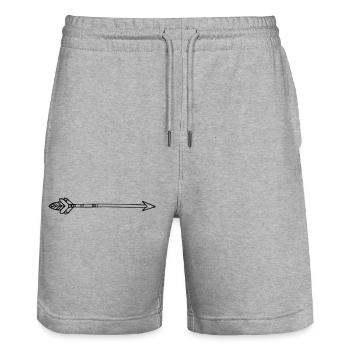 arrow - Stanley/Stella Trainer Unisex Organic Jogging Shorts - heather grey - Front - Nik (191cm) & Marisol (170cm)