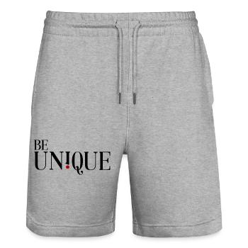 Be unique - Sei einzigartig - Stanley/Stella Unisex Bio Joggingshorts Trainer  - Grau meliert - Vorne - Nik (191cm) & Marisol (170cm)