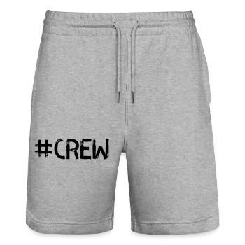 Crew 1 - Stanley/Stella Trainer Unisex Organic Jogging Shorts - heather grey - Front - Nik (191cm) & Marisol (170cm)