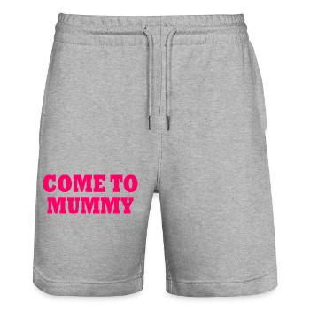 come to mummy - Stanley/Stella Unisex Bio Joggingshorts Trainer  - Grau meliert - Vorne - Nik (191cm) & Marisol (170cm)