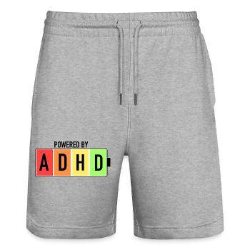 ADHD Awareness Neurodivergent - Stanley/Stella Trainer Unisex Organic Jogging Shorts - heather grey - Front - Nik (191cm) & Marisol (170cm)