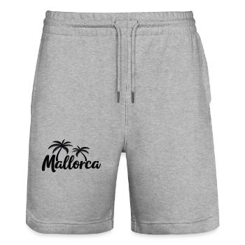 Mallorca Insel-Feeling – Urlaub Palmen Strand - Stanley/Stella Unisex Bio Joggingshorts Trainer  - Grau meliert - Vorne - Nik (191cm) & Marisol (170cm)
