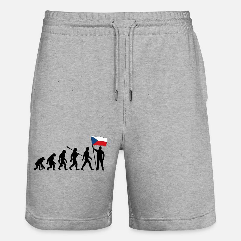 Tschechien - Evolution - Flagge - Nation - Stanley/Stella Unisex Bio Joggingshorts Trainer  - Grau meliert