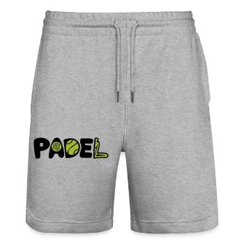 Padel 1 - Stanley/Stella Unisex Bio Joggingshorts Trainer  - Grau meliert - Vorne - Nik (191cm) & Marisol (170cm)