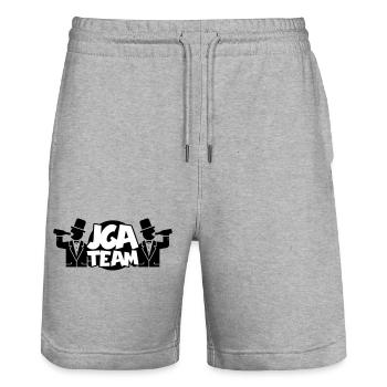 Jga Team - Stanley/Stella Unisex Bio Joggingshorts Trainer  - Grau meliert - Vorne - Nik (191cm) & Marisol (170cm)