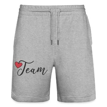 Cœur d’équipe - Short de jogging bio TRAINER Stanley/Stella unisexe - gris chiné - Devant - Nik (191cm) & Marisol (170cm)