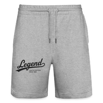 Legend Limited Edition Since 1985 - Stanley/Stella Trainer Unisex Organic Jogging Shorts - heather grey - Front - Nik (191cm) & Marisol (170cm)