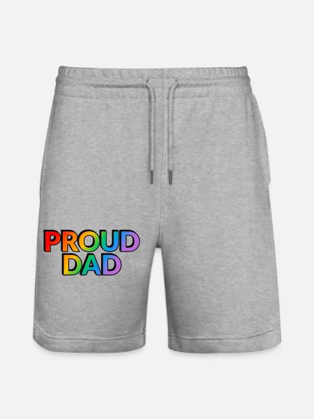 Proud Dad LGBTQ Pride father - Stanley/Stella Trainer Unisex Organic Jogging Shorts - heather grey
