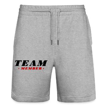 Team Mitglied - Stanley/Stella Unisex Bio Joggingshorts Trainer  - Grau meliert - Vorne - Nik (191cm) & Marisol (170cm)
