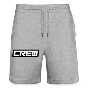 Crew - Stanley/Stella Trainer Unisex Organic Jogging Shorts - heather grey - Front - Nik (191cm) & Marisol (170cm)