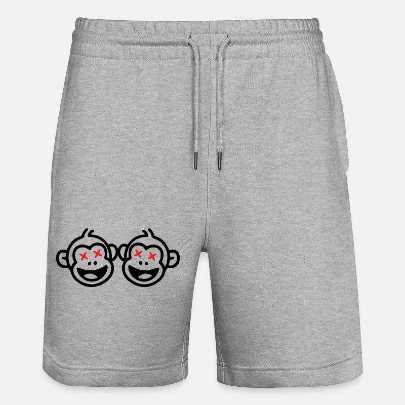 Équipe de singes drôle - Short de jogging bio TRAINER Stanley/Stella unisexe - gris chiné