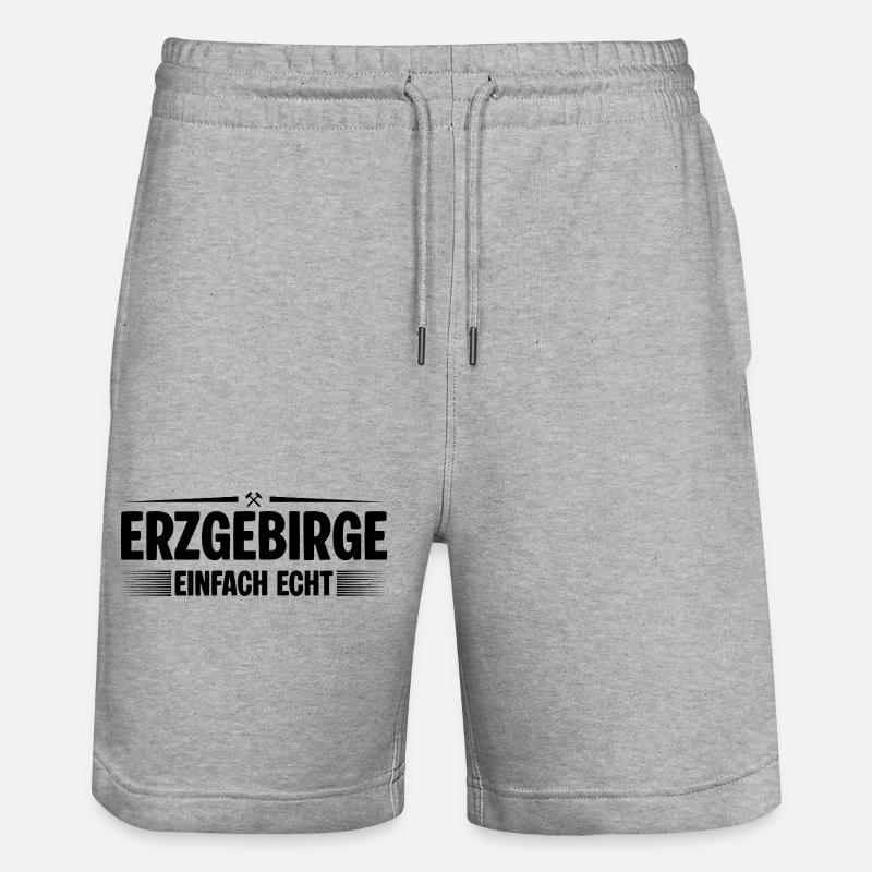 Erzgebirge einfach echt - Stanley/Stella Unisex Bio Joggingshorts Trainer  - Grau meliert