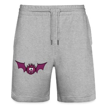 Vampire Bat - Stanley/Stella Trainer Unisex Organic Jogging Shorts - heather grey - Front - Nik (191cm) & Marisol (170cm)