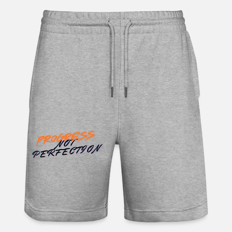 Progress not perfection! - Stanley/Stella Unisex Bio Joggingshorts Trainer  - Grau meliert