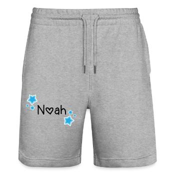 Name - Noah - Stanley/Stella Trainer Unisex Organic Jogging Shorts - heather grey - Front - Nik (191cm) & Marisol (170cm)