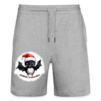 Bat Christmas - Stanley/Stella Trainer Unisex Organic Jogging Shorts - heather grey - Front - Nik (191cm) & Marisol (170cm)