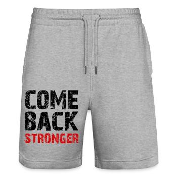 Come Back Stronger - Stanley/Stella Unisex Bio Joggingshorts Trainer  - Grau meliert - Vorne - Nik (191cm) & Marisol (170cm)