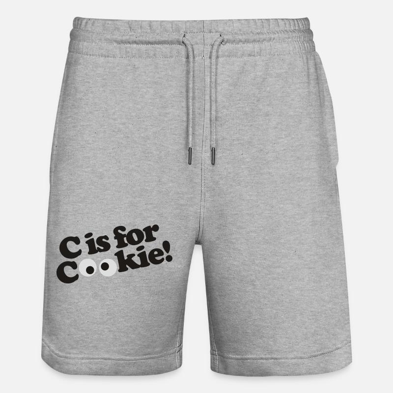C is for Cookie - Stanley/Stella Trainer Unisex Organic Jogging Shorts - heather grey