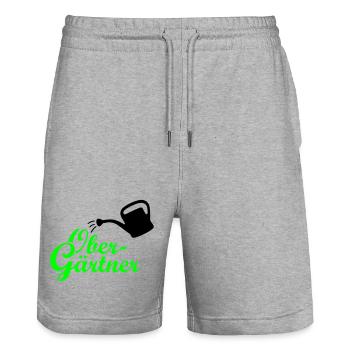 Obergärtner Giesskanne - Stanley/Stella Unisex Bio Joggingshorts Trainer  - Grau meliert - Vorne - Nik (191cm) & Marisol (170cm)