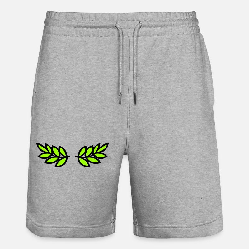 Lorbeer (Flach) - Stanley/Stella Unisex Bio Joggingshorts Trainer  - Grau meliert