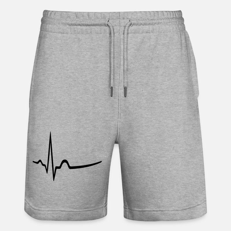 ECG - rythme sinusal - médecin - Short de jogging bio TRAINER Stanley/Stella unisexe - gris chiné