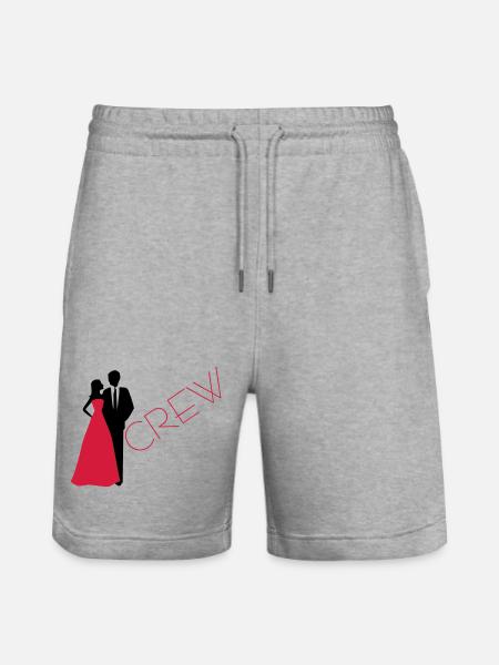 Department bride wedding groom - Stanley/Stella Trainer Unisex Organic Jogging Shorts - heather grey