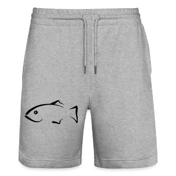 Fisch - Stanley/Stella Unisex Bio Joggingshorts Trainer  - Grau meliert - Vorne - Nik (191cm) & Marisol (170cm)
