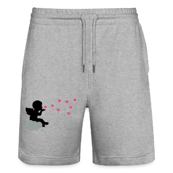 Cher ange - Short de jogging bio TRAINER Stanley/Stella unisexe - gris chiné - Devant - Nik (191cm) & Marisol (170cm)