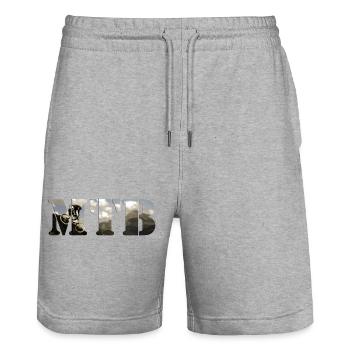 mtb - Stanley/Stella Trainer Unisex Organic Jogging Shorts - heather grey - Front - Nik (191cm) & Marisol (170cm)