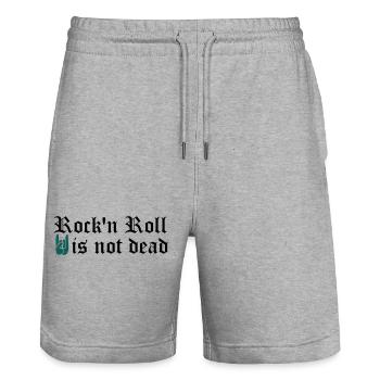 rock and roll is not dead - Stanley/Stella Trainer Unisex Organic Jogging Shorts - heather grey - Front - Nik (191cm) & Marisol (170cm)