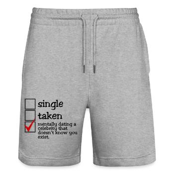 Mentally dating a celebrity - Stanley/Stella Trainer Unisex Organic Jogging Shorts - heather grey - Front - Nik (191cm) & Marisol (170cm)