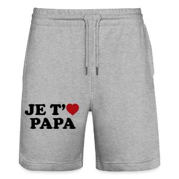 I love you Dad - Stanley/Stella Trainer Unisex Organic Jogging Shorts - heather grey - Front - Nik (191cm) & Marisol (170cm)